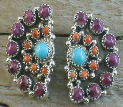 Native American Earrings Cluster- Flower B